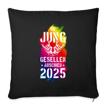 Enterrement de vie de garçon 2025 Enterrement de vie de garçon - Housse de coussin décorative 45 x 45 cm - noir - Devant