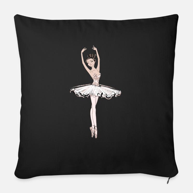 Ballettänzerin - Sofakissenbezug 45 x 45 cm - Schwarz