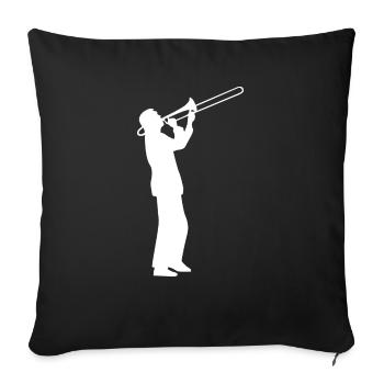 Trombone musical instrument gift - Sofa pillowcase 17,3'' x 17,3'' (45 x 45 cm) - black - Front