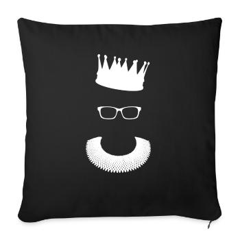 Ruth Bader Ginsburg aka Notorious RBG (white) - Sofa pillowcase 17,3'' x 17,3'' (45 x 45 cm) - black - Front