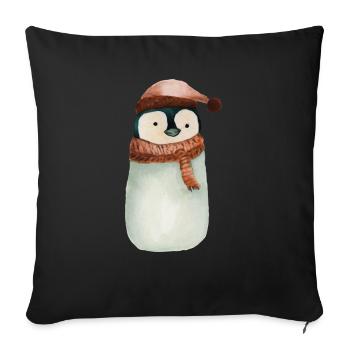 Pingouin - Housse de coussin décorative 45 x 45 cm - noir - Devant