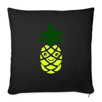 Pineapple - Sofa pillowcase 17,3'' x 17,3'' (45 x 45 cm) - black - Front