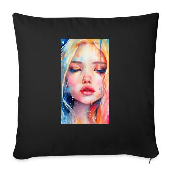 izup2u freaky trippy adorable girl - Sofa pillowcase 17,3'' x 17,3'' (45 x 45 cm) - black - Front