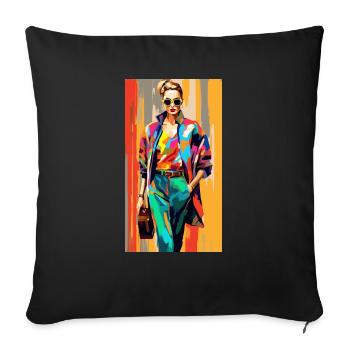 Business Woman Modern Pop Art - Sofakissenbezug 45 x 45 cm - Schwarz - Vorne