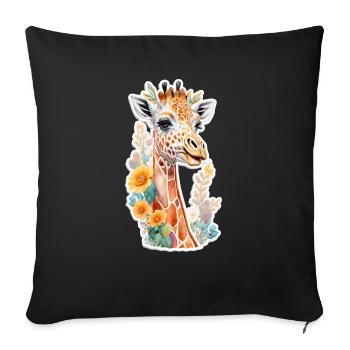 Giraffe - Sofa pillowcase 17,3'' x 17,3'' (45 x 45 cm) - black - Front