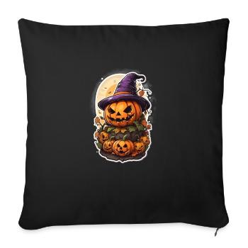 Halloween Moon Pumpkin Wizard Creepy Witch - Sofa pillowcase 17,3'' x 17,3'' (45 x 45 cm) - black - Front