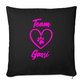 team gassi pfote liebe - Sofakissenbezug 45 x 45 cm - Schwarz - Vorne