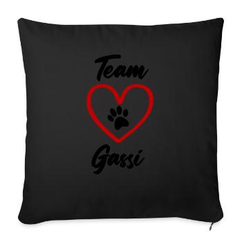 team gassi pfote liebe - Sofakissenbezug 45 x 45 cm - Schwarz - Vorne