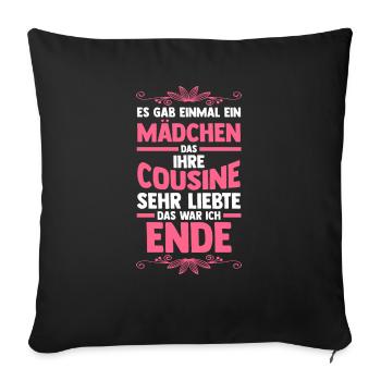 Cousinen Cousine - Sofakissenbezug 45 x 45 cm - Schwarz - Vorne