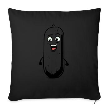 Comic Cucumber - Sofa pillowcase 17,3'' x 17,3'' (45 x 45 cm) - black - Front