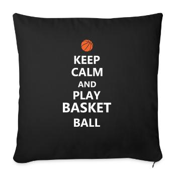Basketball - Sofa pillowcase 17,3'' x 17,3'' (45 x 45 cm) - black - Front
