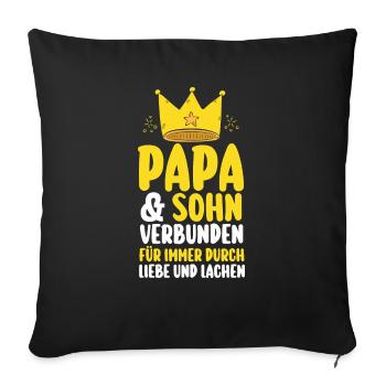 Papa Fête des pères Papa - Housse de coussin décorative 45 x 45 cm - noir - Devant
