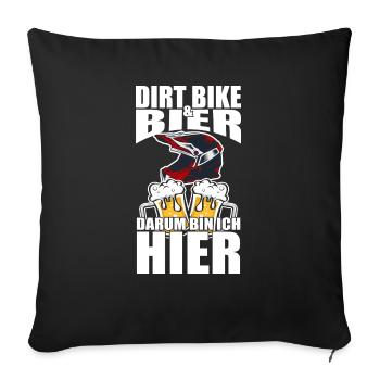 Drôle de dicton : La bière pour motocross, c’est pourquoi je suis ici - Housse de coussin décorative 45 x 45 cm - noir - Devant