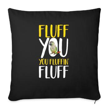 Perruche Molina Perroquet Perruche oiseau - Housse de coussin décorative 45 x 45 cm - noir - Devant