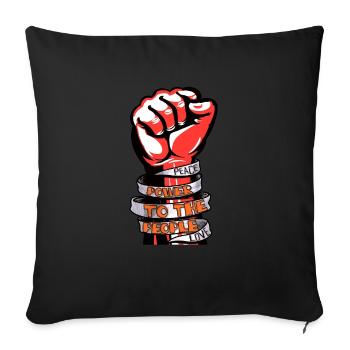 Power to the People - Fist Pump - Sofa pillowcase 17,3'' x 17,3'' (45 x 45 cm) - black - Front