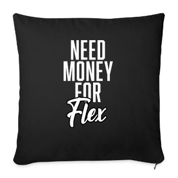 Need Money For Flex - Sofa pillowcase 17,3'' x 17,3'' (45 x 45 cm) - black - Front