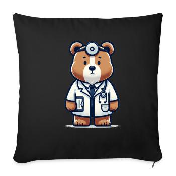 Cute Bear Doctor - Sofa pillowcase 17,3'' x 17,3'' (45 x 45 cm) - black - Front