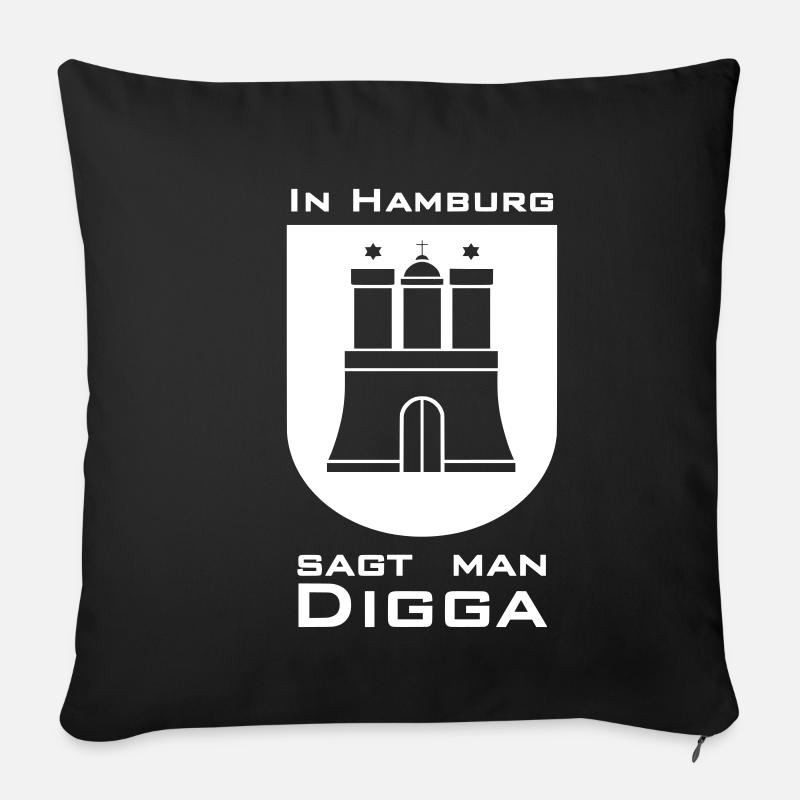 Hamburg Digga - Sofakissenbezug 45 x 45 cm - Schwarz
