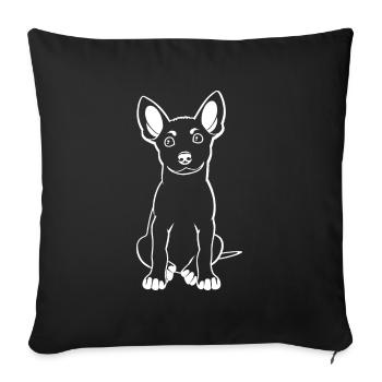 dobermann - Housse de coussin décorative 45 x 45 cm - noir - Devant