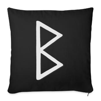 Futhark Runic Alphabet Berkana - Sofa pillowcase 17,3'' x 17,3'' (45 x 45 cm) - black - Front