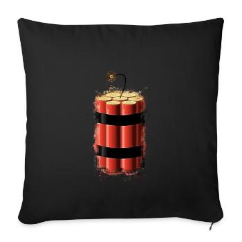 Bomb dynamite bright glowing - Sofa pillowcase 17,3'' x 17,3'' (45 x 45 cm) - black - Front