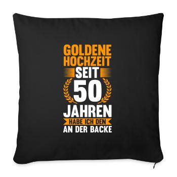 50 Jahre Ehe Ehefrau Ehepaar Geschenk - Sofakissenbezug 45 x 45 cm - Schwarz - Vorne