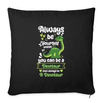 Prehistoric Stegosaurus Rex Raptor - Sofa pillowcase 17,3'' x 17,3'' (45 x 45 cm) - black - Front