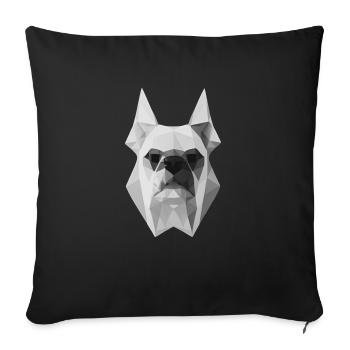 Polygon Design Bulldog animal head black white - Sofa pillowcase 17,3'' x 17,3'' (45 x 45 cm) - black - Front