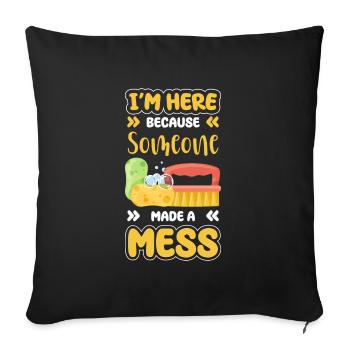 Nettoyeur de balais et de seaux artisan - Housse de coussin décorative 45 x 45 cm - noir - Devant