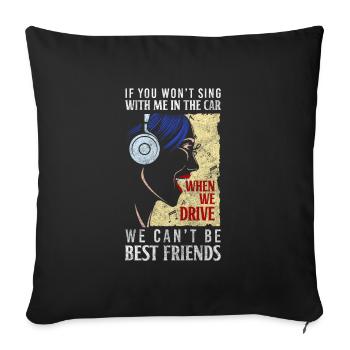Singing Musician Musical Band - Sofa pillowcase 17,3'' x 17,3'' (45 x 45 cm) - black - Front
