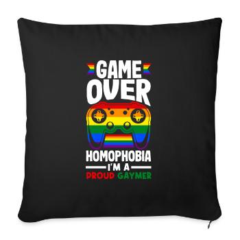 Jeu sur l’homophobie - Je suis un fier gaymer - Housse de coussin décorative 45 x 45 cm - noir - Devant