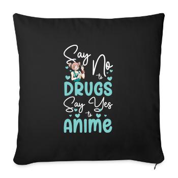 Anime Japanisch Kunst Asiatisch - Sofakissenbezug 45 x 45 cm - Schwarz - Vorne