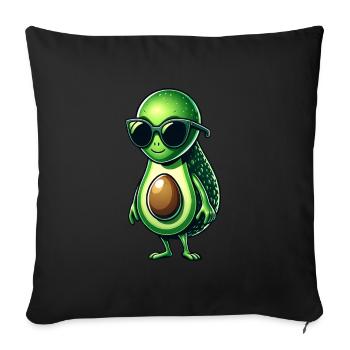 Cool Alien Avocado with Sunglasses Design - Sofa pillowcase 17,3'' x 17,3'' (45 x 45 cm) - black - Front