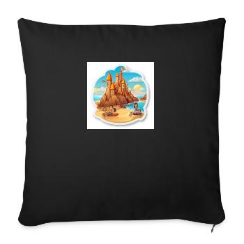 Beach Day Bliss Building Sandcastles With Family - Sofakissenbezug 45 x 45 cm - Schwarz - Vorne