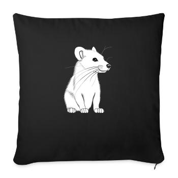 Furet espiègle - Housse de coussin décorative 45 x 45 cm - noir - Devant
