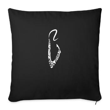 Maori Crochet Hei Matau - Idée cadeau - Housse de coussin décorative 45 x 45 cm - noir - Devant