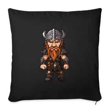 Wikinger Krieger Odin - Sofakissenbezug 45 x 45 cm - Schwarz - Vorne