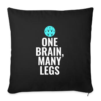 Un cerveau plusieurs jambes nageuse synchronisée - Housse de coussin décorative 45 x 45 cm - noir - Devant