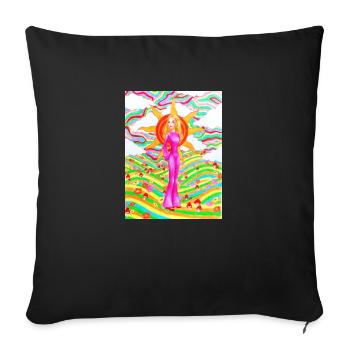 Lever de soleil psychédélique - Housse de coussin décorative 45 x 45 cm - noir - Devant