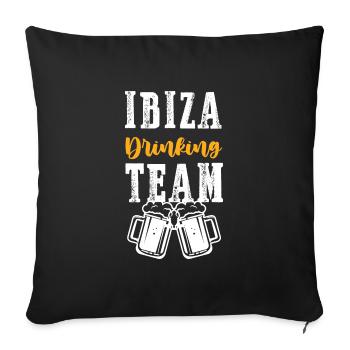 Ibiza Drinking Team - Sofa pillowcase 17,3'' x 17,3'' (45 x 45 cm) - black - Front