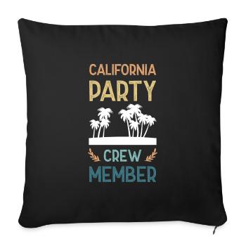 Équipe de fête californienne - Housse de coussin décorative 45 x 45 cm - noir - Devant