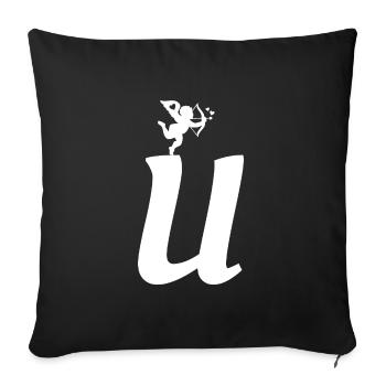 U - Housse de coussin décorative 45 x 45 cm - noir - Devant