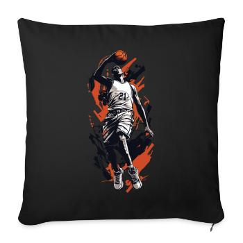 Basketball Game Action Aesthetic Streetwear - Sofa pillowcase 17,3'' x 17,3'' (45 x 45 cm) - black - Front