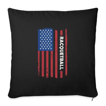 Sport Us Flag Racquetball - Housse de coussin décorative 45 x 45 cm - noir - Devant