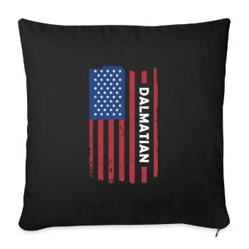 Dalmatian Us Flag - Sofa pillowcase 17,3'' x 17,3'' (45 x 45 cm) - black - Front