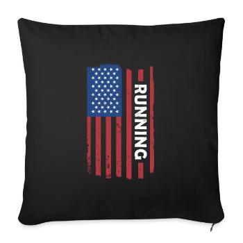 Sport Us Flag Running - Sofa pillowcase 17,3'' x 17,3'' (45 x 45 cm) - black - Front