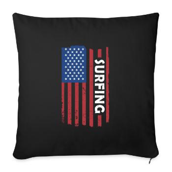 Sport Us Flag Surf - Housse de coussin décorative 45 x 45 cm - noir - Devant