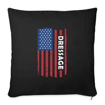 Rider Us Flag Dressage - Sofa pillowcase 17,3'' x 17,3'' (45 x 45 cm) - black - Front