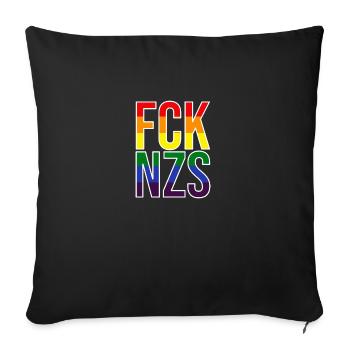 FCK NZS LGBTQ - Sofakissenbezug 45 x 45 cm - Schwarz - Vorne
