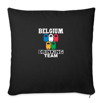 Belgique Drinking Team Drôle boire amateur de bière - Housse de coussin décorative 45 x 45 cm - noir - Devant